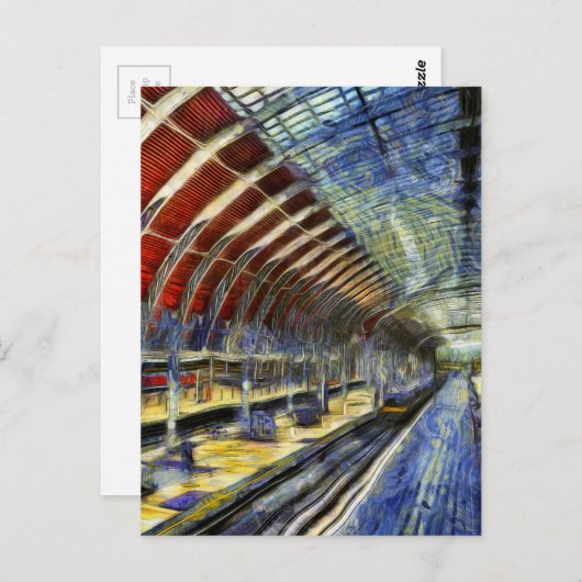 Bahnhof Paddington Van Gogh Postkarte (Vorne/Hinten)
