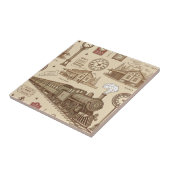 Bahnhof-Patrouillen-Muster im Vintage-Stil (1) Fliese (Seite)