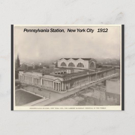 Bahnhof Pennsylvania New York 1912 Postkarte (Vorderseite)