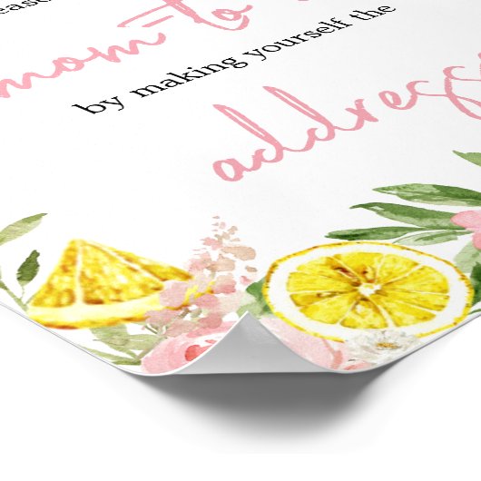 Bahnhof Pink Floral Lemon Envelope Poster (Ecke)