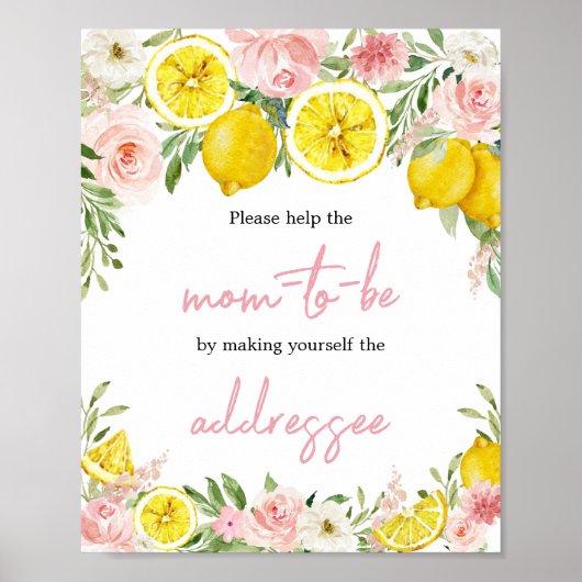 Bahnhof Pink Floral Lemon Envelope Poster (Vorne)