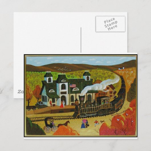 Bahnhof Postkarte (Vorne/Hinten)