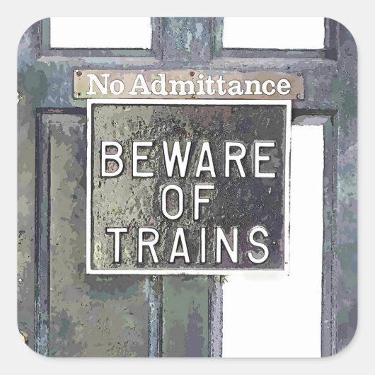 BAHNHOF QUADRATISCHER AUFKLEBER (Vorderseite)