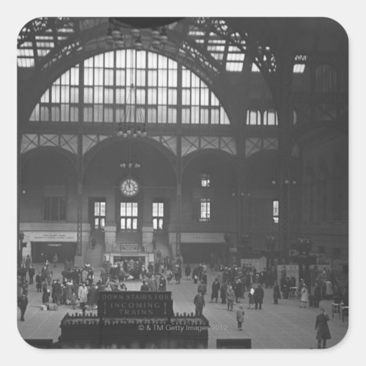 Bahnhof Quadratischer Aufkleber (Vorderseite)