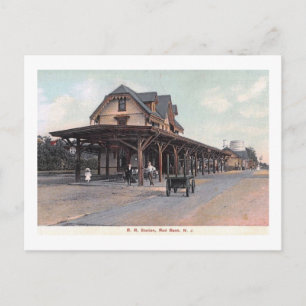 Bahnhof, Red Bank, NJ 1908 Vintage Postkarte