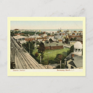 Bahnhof, Rockaway Beach, New York Vintage Postkarte