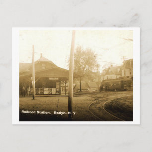 Bahnhof, Roslyn, Long Island, Vintage Postkarte