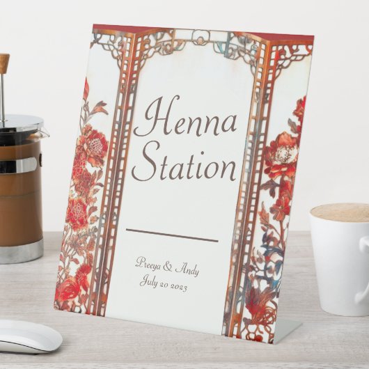 Bahnhof Ruby Indian Henna Sockelschild (In Situ)