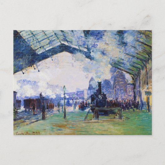 Bahnhof Saint-Lazare, Normandie, Claude Monet Postkarte (Vorderseite)