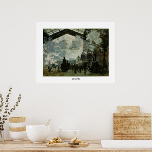 Bahnhof Saint Lazare von Claude Monet Poster (Küche)