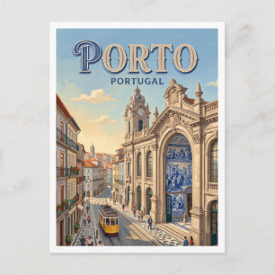 Bahnhof São Bento, Porto Portugal Postkarte
