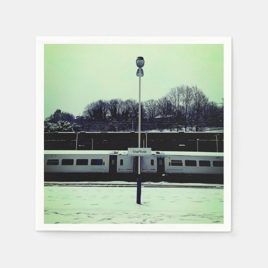 Bahnhof Sheffield Serviette (Vorderseite)