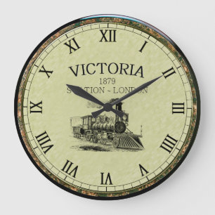 Bahnhof Victoria ~ Dampfmaschine ~ London England Große Wanduhr