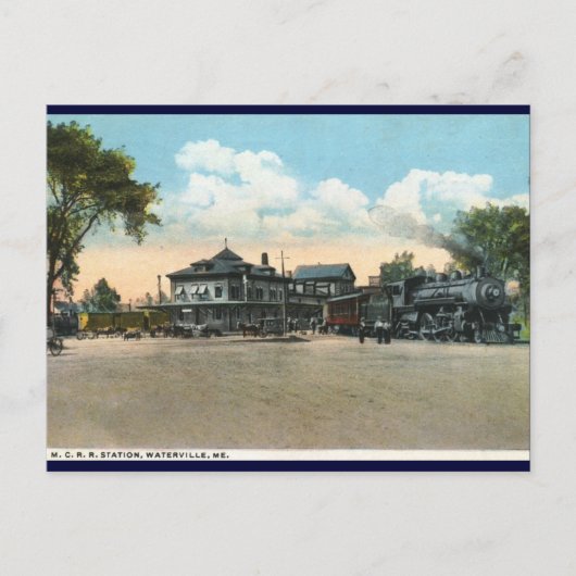 Bahnhof Waterville, ME 1920 Vintag Postkarte (Vorderseite)