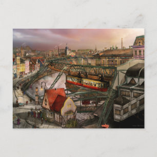 Bahnhof - Wuppertal Aufhängung Bahn 1913 Postkarte