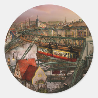 Bahnhof - Wuppertal Aufhängung Bahn 1913 Runder Aufkleber