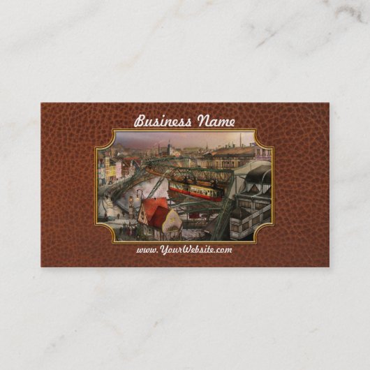 Bahnhof - Wuppertal Aufhängung Bahn 1913 Visitenkarte (Vorderseite)