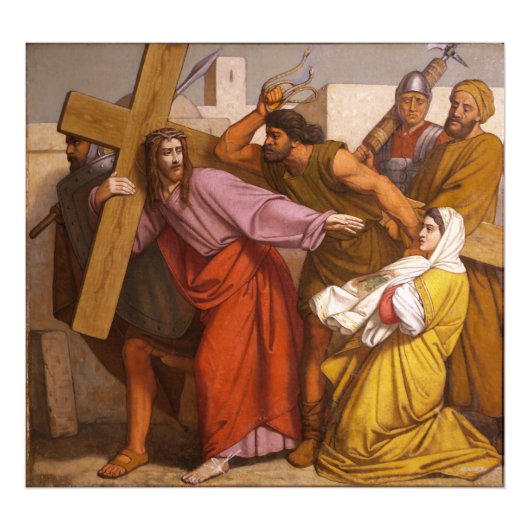 Bahnhöfe des Kreuzes 5 Simon tragen das Kreuz Fotodruck (Vorne)