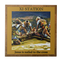 Bahnhöfe des Kreuzes Nr. 11 des 15. Jesus nagelte Fliese