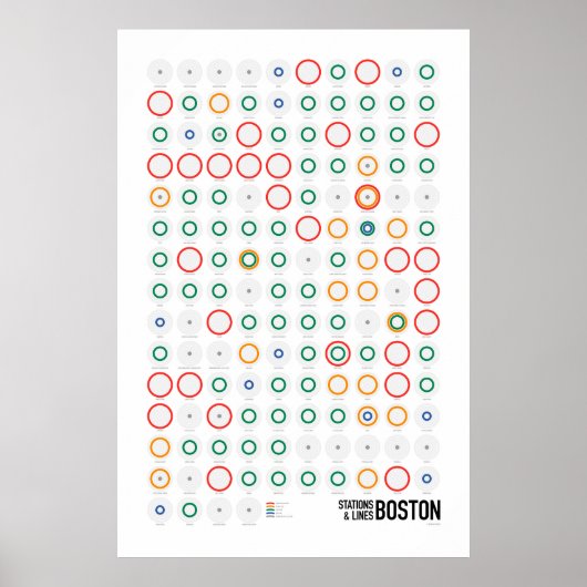 Bahnhöfe & Linien: Boston (U-Bahn) Poster (Vorne)