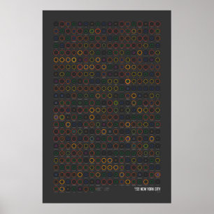 Bahnhöfe & Linien: New York City (Dunkel) Poster