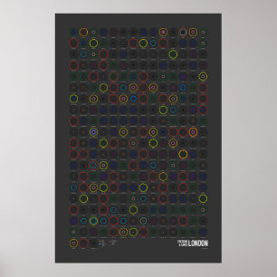 Bahnhöfe und Linien: London (dunkel) Poster