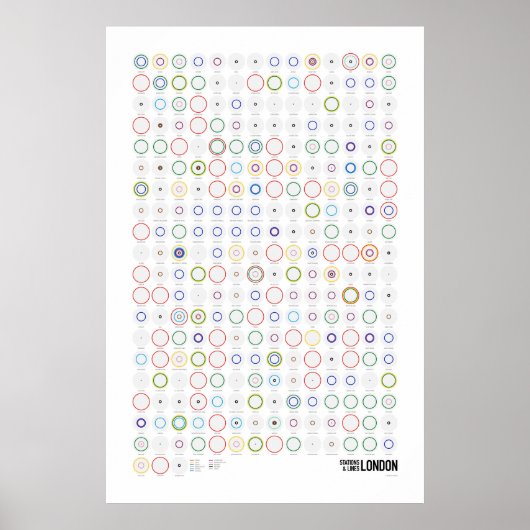 Bahnhöfe und Linien: London (Licht) Poster (Vorne)