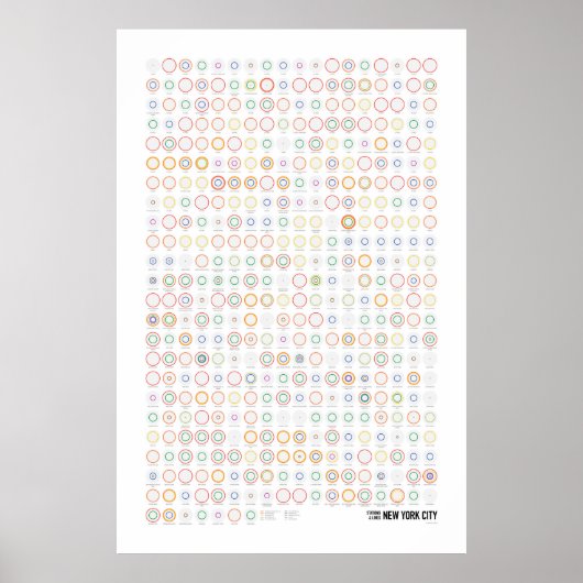 Bahnhöfe und Linien: New York City (Licht) Poster (Vorne)