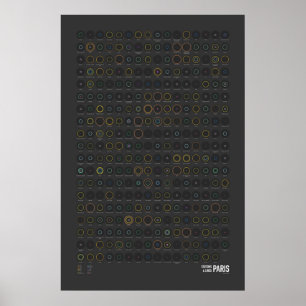 Bahnhöfe und Linien: Paris (dunkel) Poster