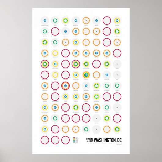 Bahnhöfe und Linien: Washington, DC (Licht) Poster (Vorne)