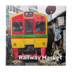 Bahnhofsmarkt Mae Klong Vintage Thailand Retro Fliese