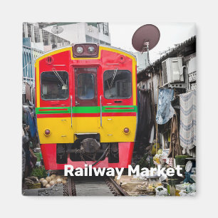 Bahnhofsmarkt Mae Klong Vintage Thailand Retro Magnet