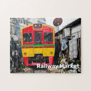 Bahnhofsmarkt Mae Klong Vintage Thailand Retro Puzzle