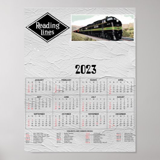 Bahnkalender lesen poster (Vorne)