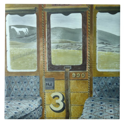Bahnlandschaft (von Eric Ravilious) Fliese (Vorderseite)