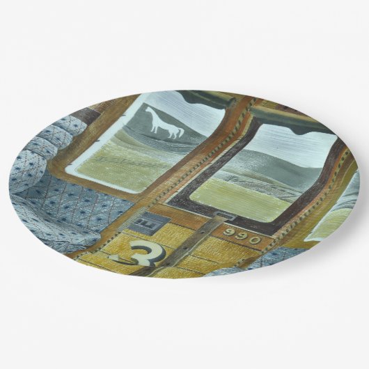 Bahnlandschaft (von Eric Ravilious) Pappteller (Schrägansicht)