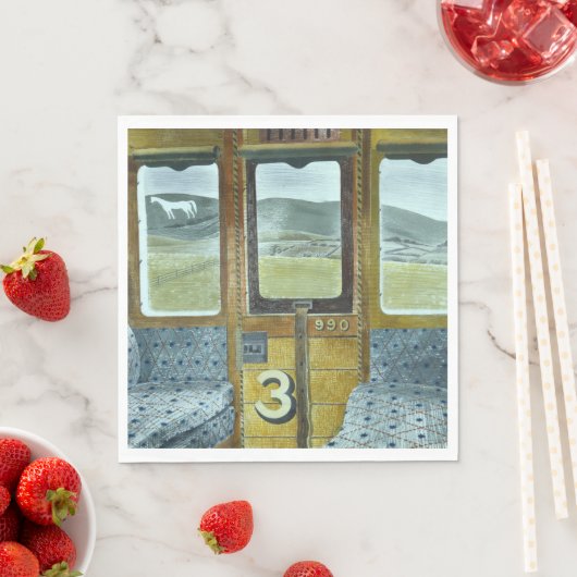 Bahnlandschaft (von Eric Ravilious) Serviette (Beispiel)