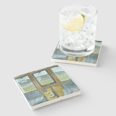 Bahnlandschaft (von Eric Ravilious) Steinuntersetzer (Seitenansicht)