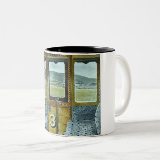 Bahnlandschaft (von Eric Ravilious) Zweifarbige Tasse (VorderseiteRechts)