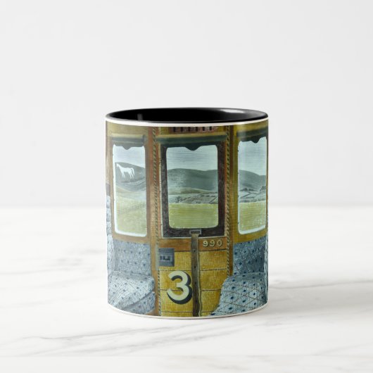 Bahnlandschaft (von Eric Ravilious) Zweifarbige Tasse (Mittel)