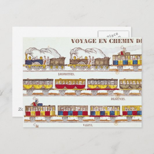 Bahnreise 1845 postkarte (Vorne/Hinten)