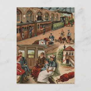 Bahnreise Postkarte