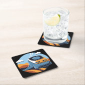 Bahnreise Rechteckiger Pappuntersetzer (Vor Ort)