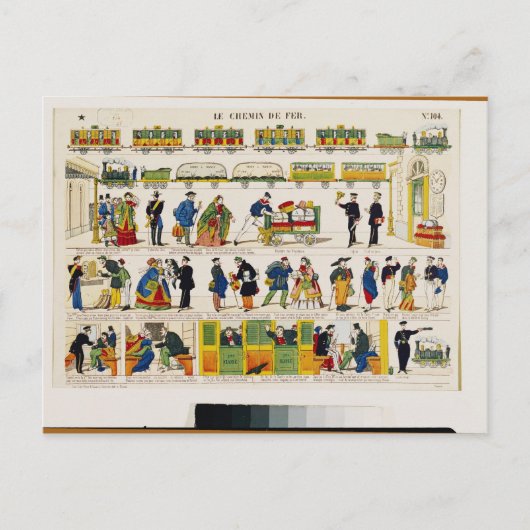 Bahnreisen, c.1850 postkarte (Vorderseite)