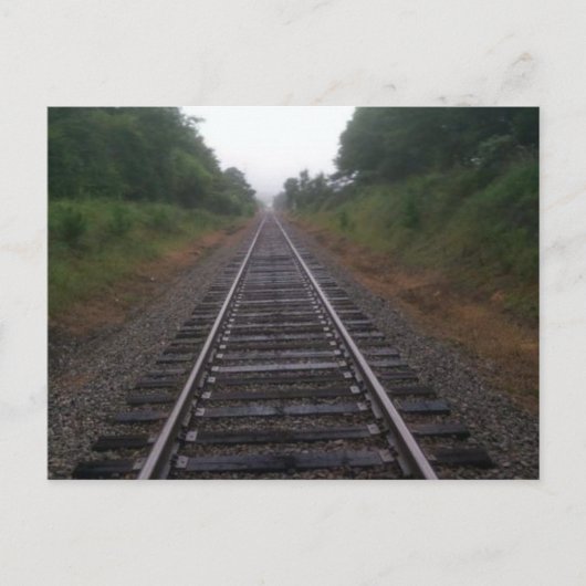 Bahnreisende Postkarte (Vorderseite)