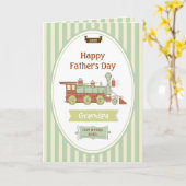 Bahnstation-Großvater am Vatertag Karte (Gelbe Blume)