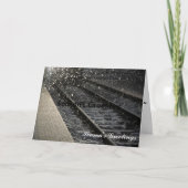 Bahnstation im Winter Feiertagskarte (Vorderseite)