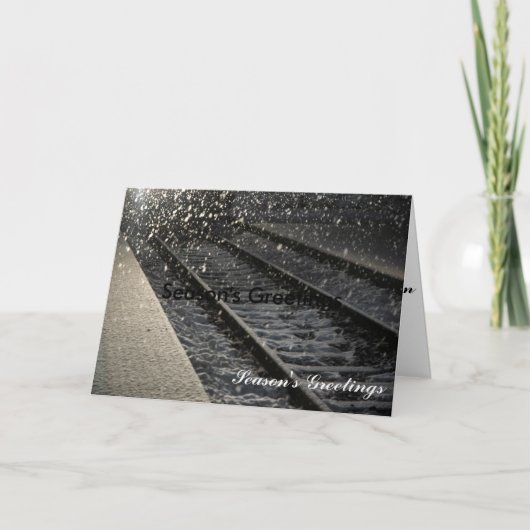 Bahnstation im Winter Feiertagskarte (Vorderseite)