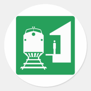 Bahnstation-Landstraßen-Zeichen Runder Aufkleber