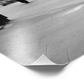 Bahnstation schwarz-weiß-Foto-Plakat Fotodruck (Ecke)